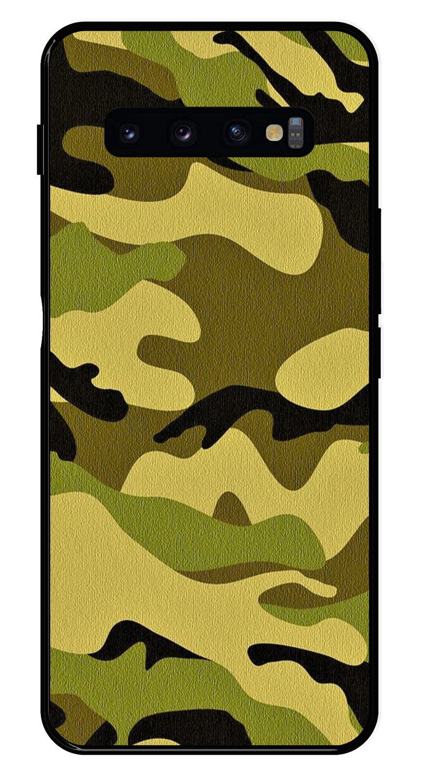 Army Pattern Metal Mobile Case for Samsung Galaxy S10 Plus   (Design No -35)