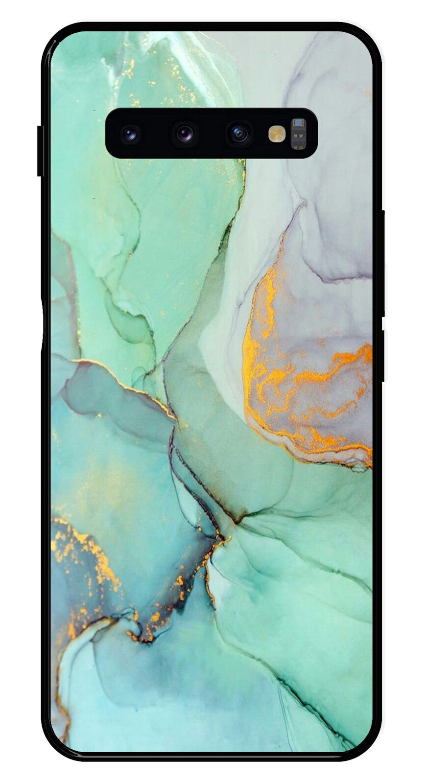 Marble Design Metal Mobile Case for Samsung Galaxy S10 Plus   (Design No -46)