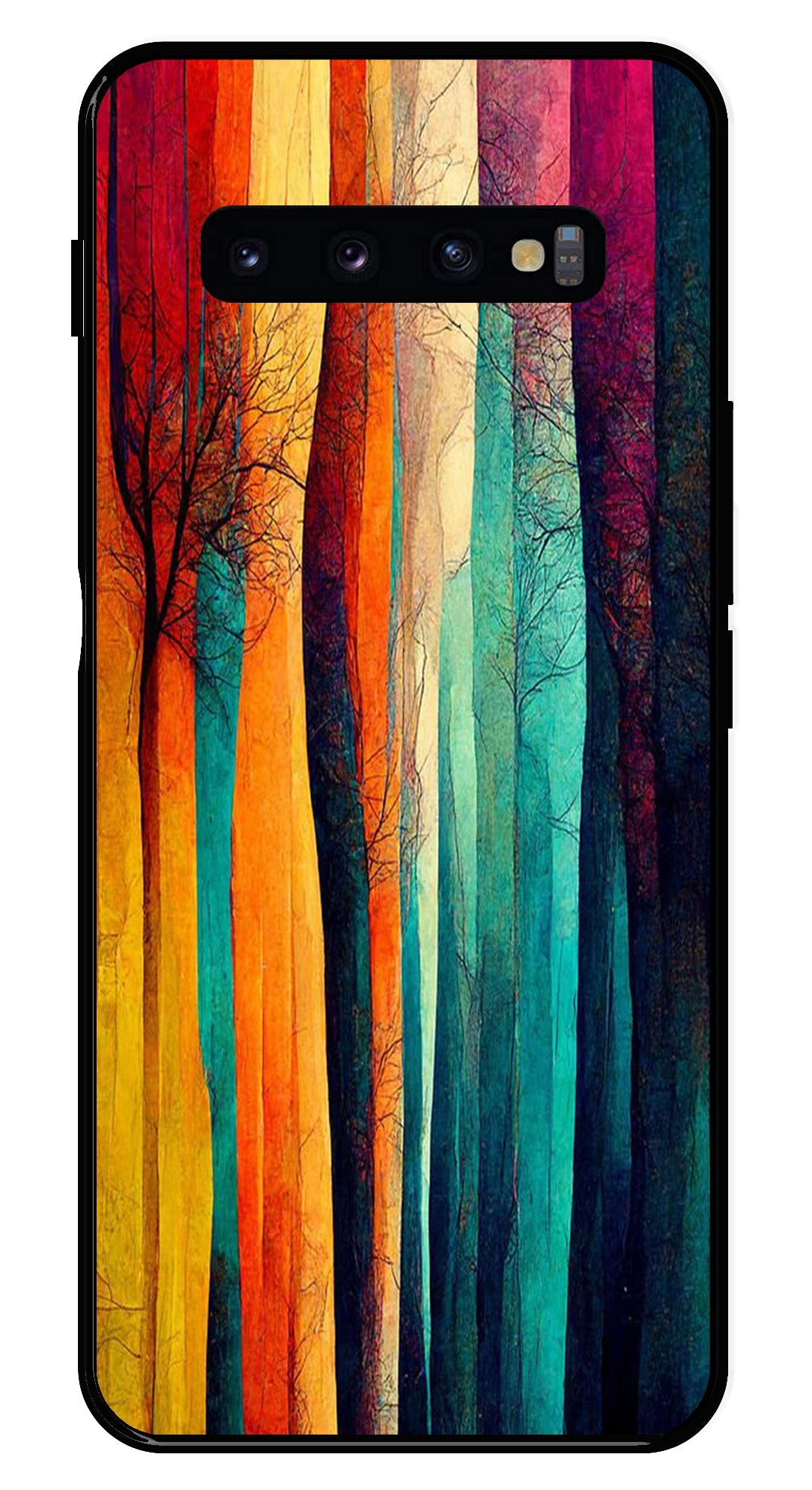 Modern Art Colorful Metal Mobile Case for Samsung Galaxy S10 Plus   (Design No -47)