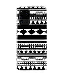 Black white Pattern Mobile Back Case for Galaxy S20 Ultra (Design - 5)