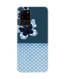 White dots Butterfly Mobile Back Case for Galaxy S20 Ultra (Design - 31)