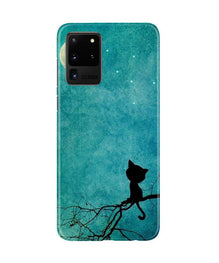 Moon cat Mobile Back Case for Galaxy S20 Ultra (Design - 70)