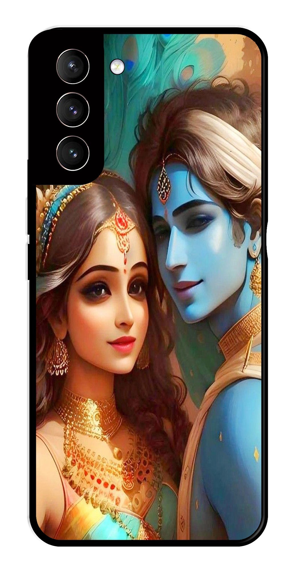 Lord Radha Krishna Metal Mobile Case for Samsung Galaxy S21 5G   (Design No -01)