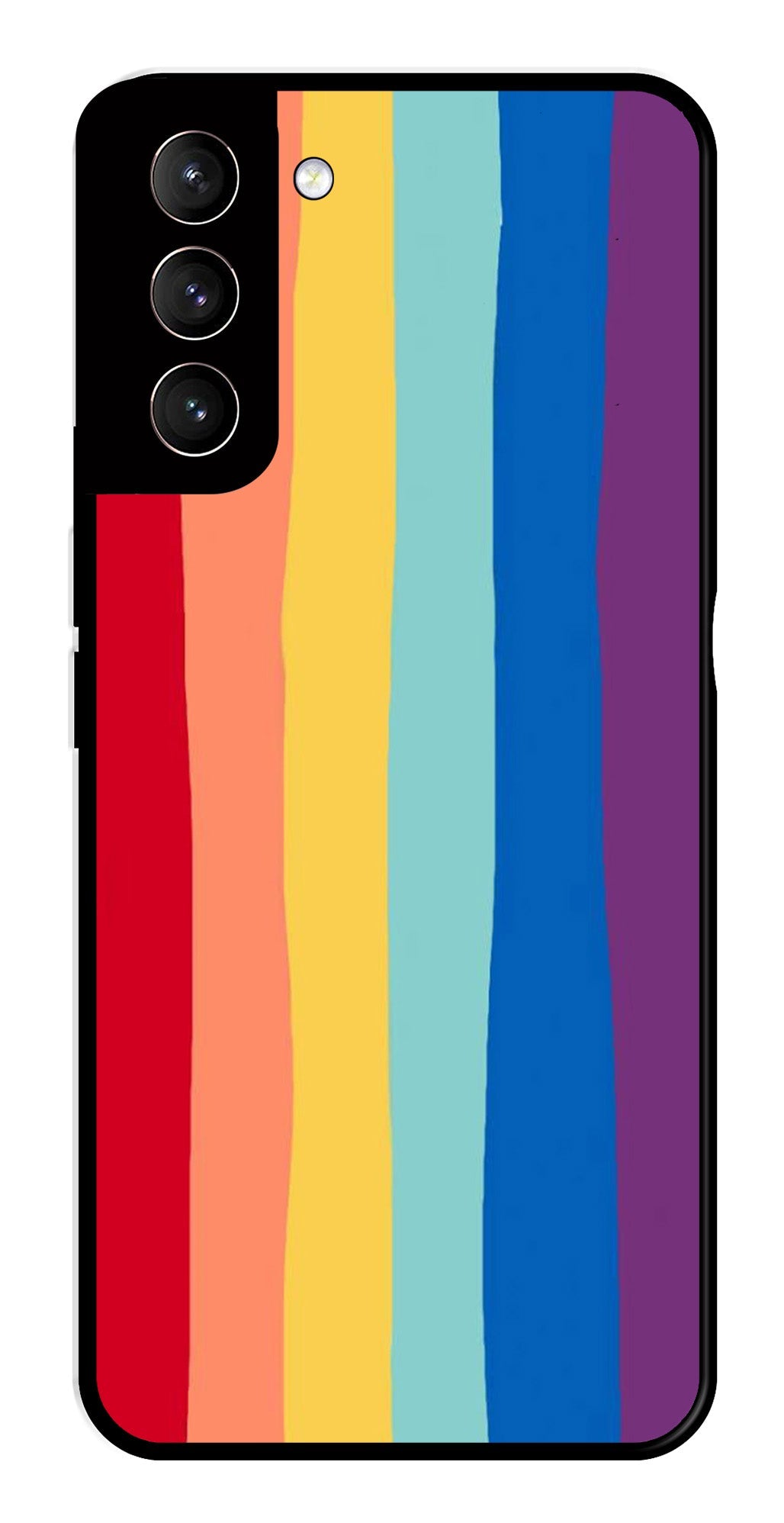 Rainbow MultiColor Metal Mobile Case for Samsung Galaxy S21 5G   (Design No -03)