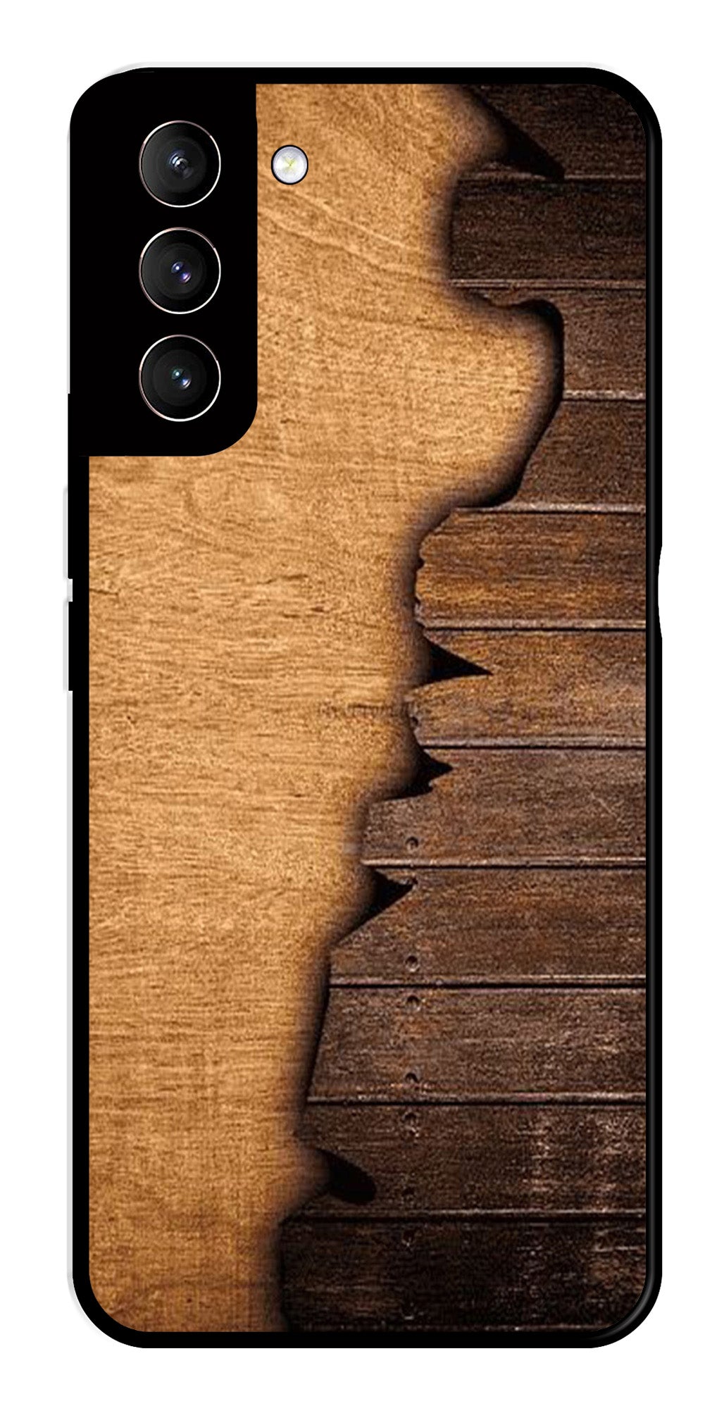 Wooden Design Metal Mobile Case for Samsung Galaxy S21 5G   (Design No -13)