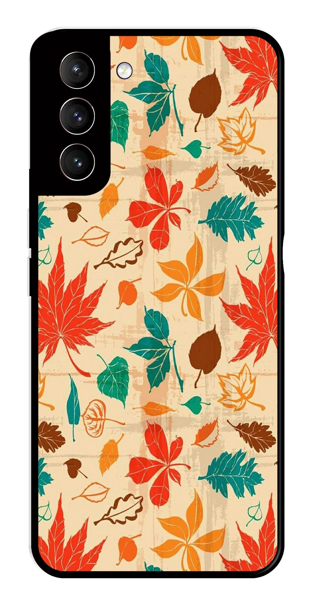 Leafs Design Metal Mobile Case for Samsung Galaxy S21 5G   (Design No -14)