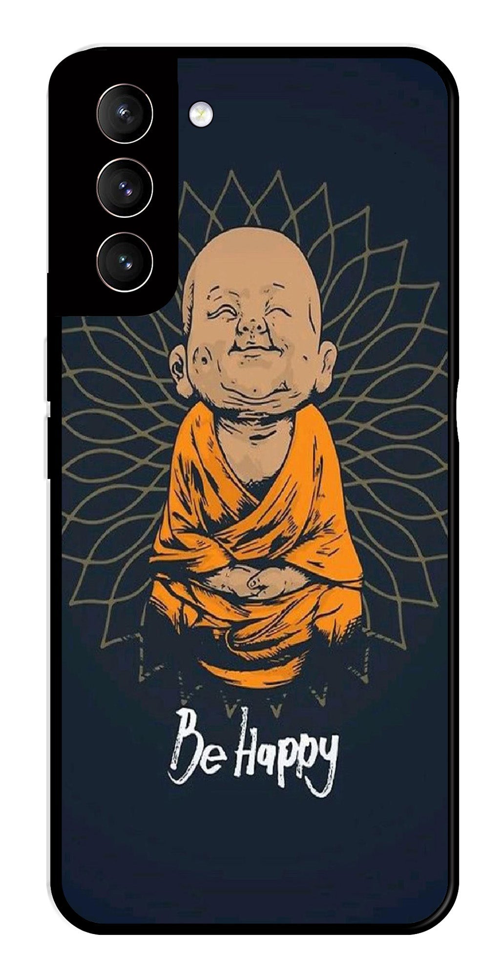 Be Happy Metal Mobile Case for Samsung Galaxy S21 5G   (Design No -27)