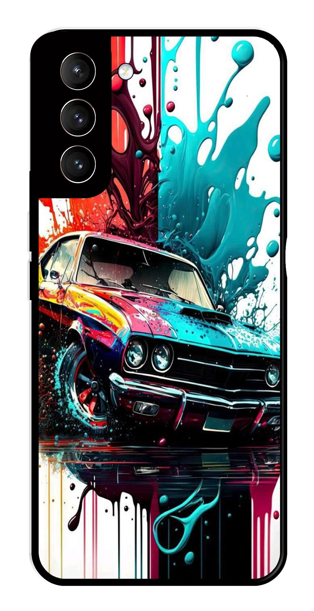 Vintage Car Metal Mobile Case for Samsung Galaxy S22 5G   (Design No -29)