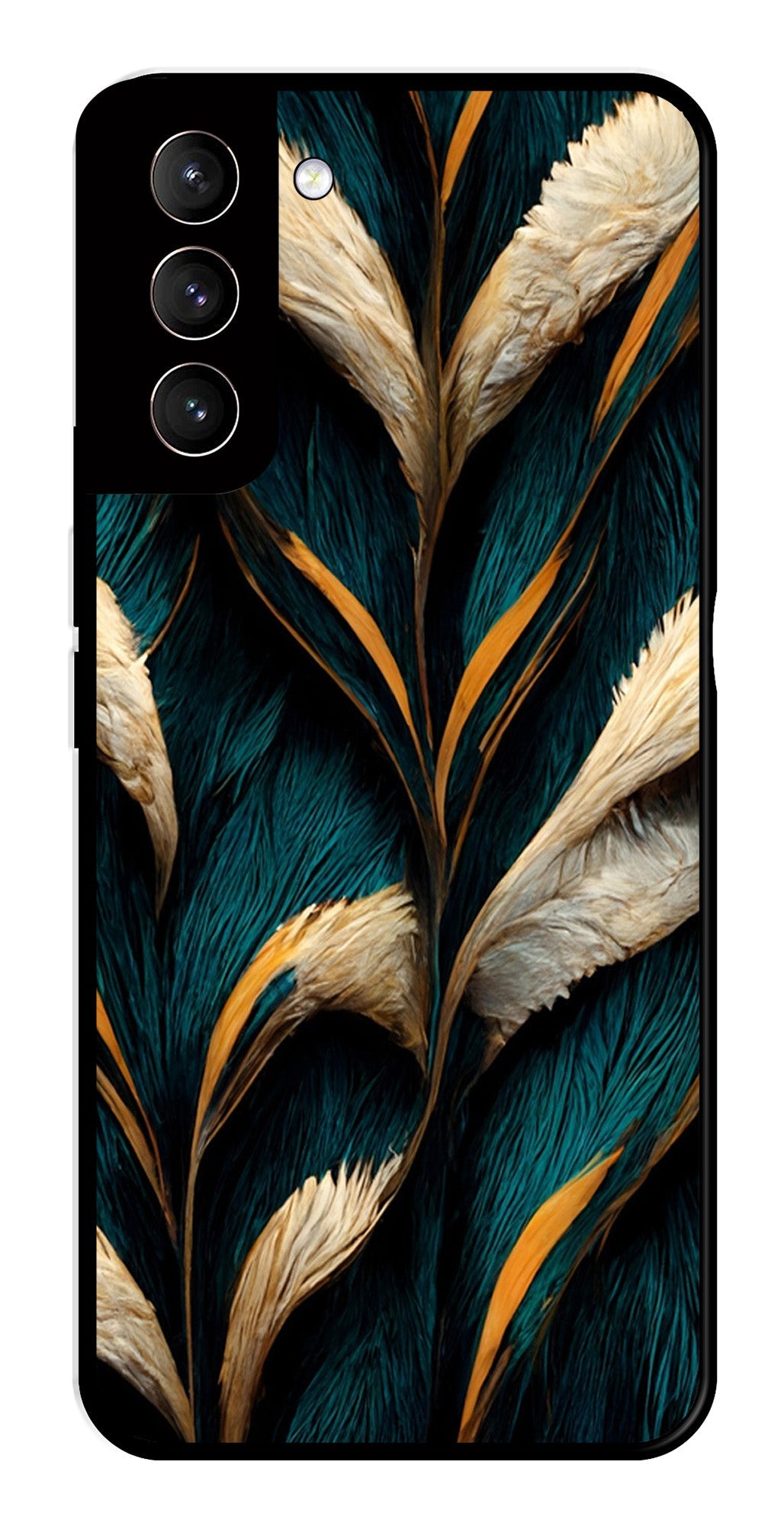 Feathers Metal Mobile Case for Samsung Galaxy S21 5G   (Design No -30)