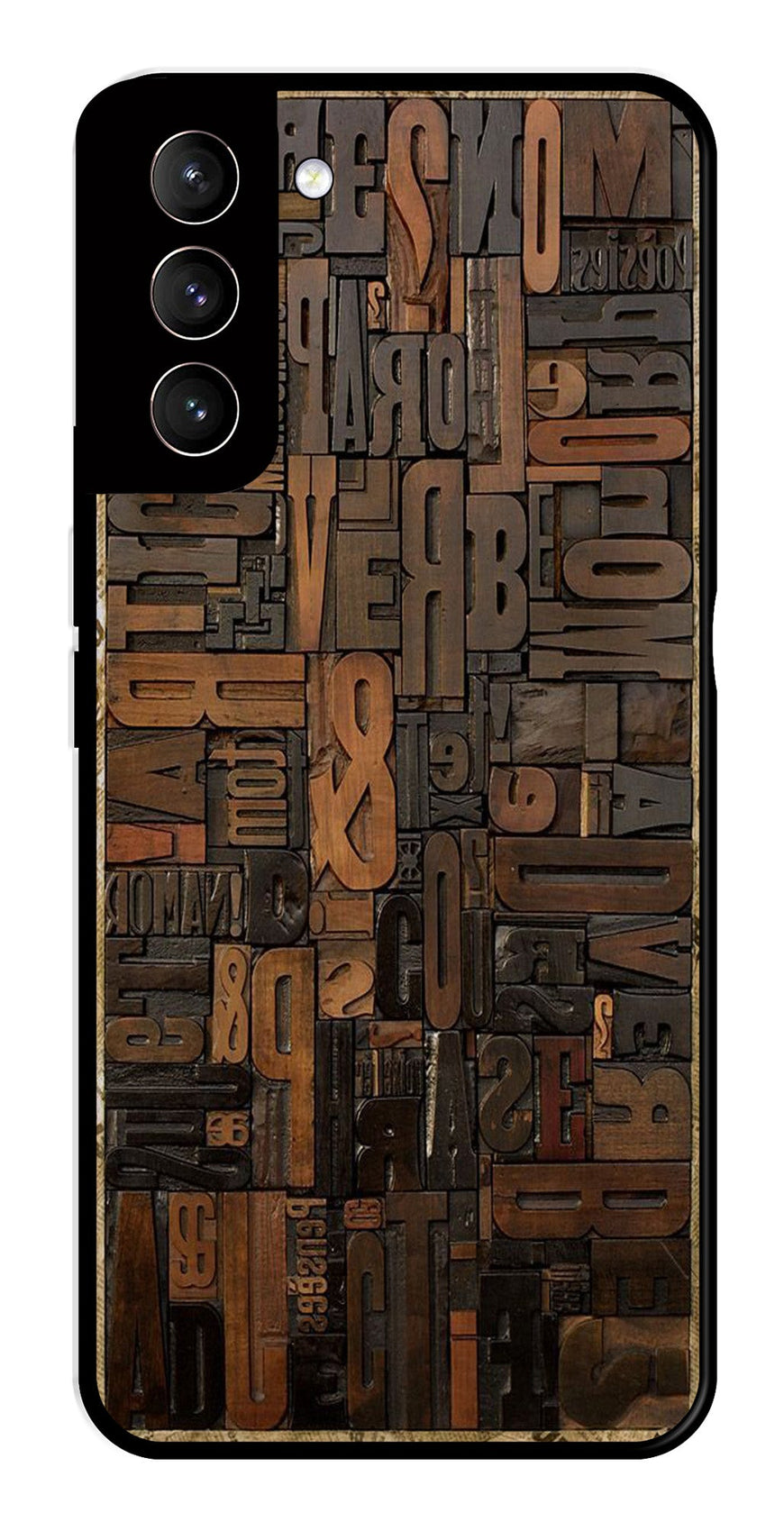 Alphabets Metal Mobile Case for Samsung Galaxy S22 5G   (Design No -32)