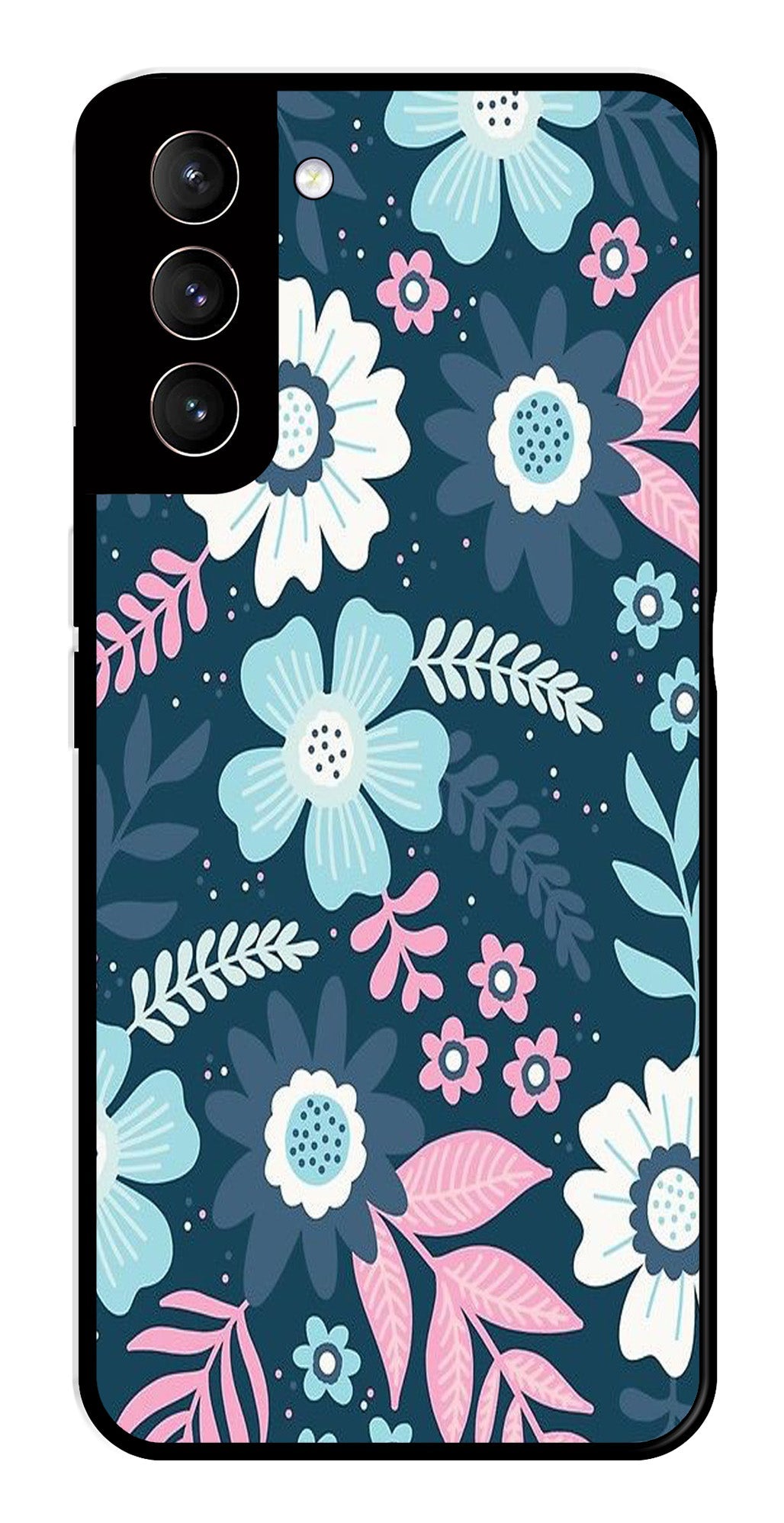 Flower Leaves Design Metal Mobile Case for Samsung Galaxy S21 5G   (Design No -50)