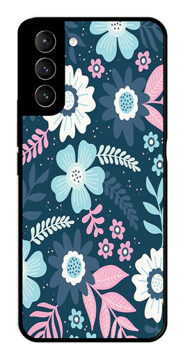 Flower Leaves Design Metal Mobile Case for Samsung Galaxy S22 5G   (Design No -50)