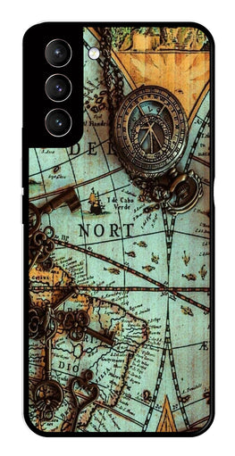 Map Design Metal Mobile Case for Samsung Galaxy S22 Plus 5G   (Design No -54)