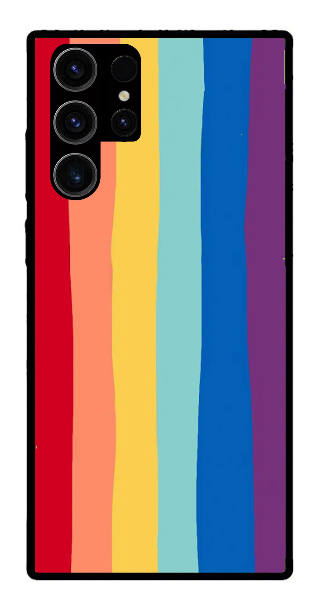 Rainbow MultiColor Metal Mobile Case for Samsung Galaxy S22 Ultra 5G   (Design No -03)