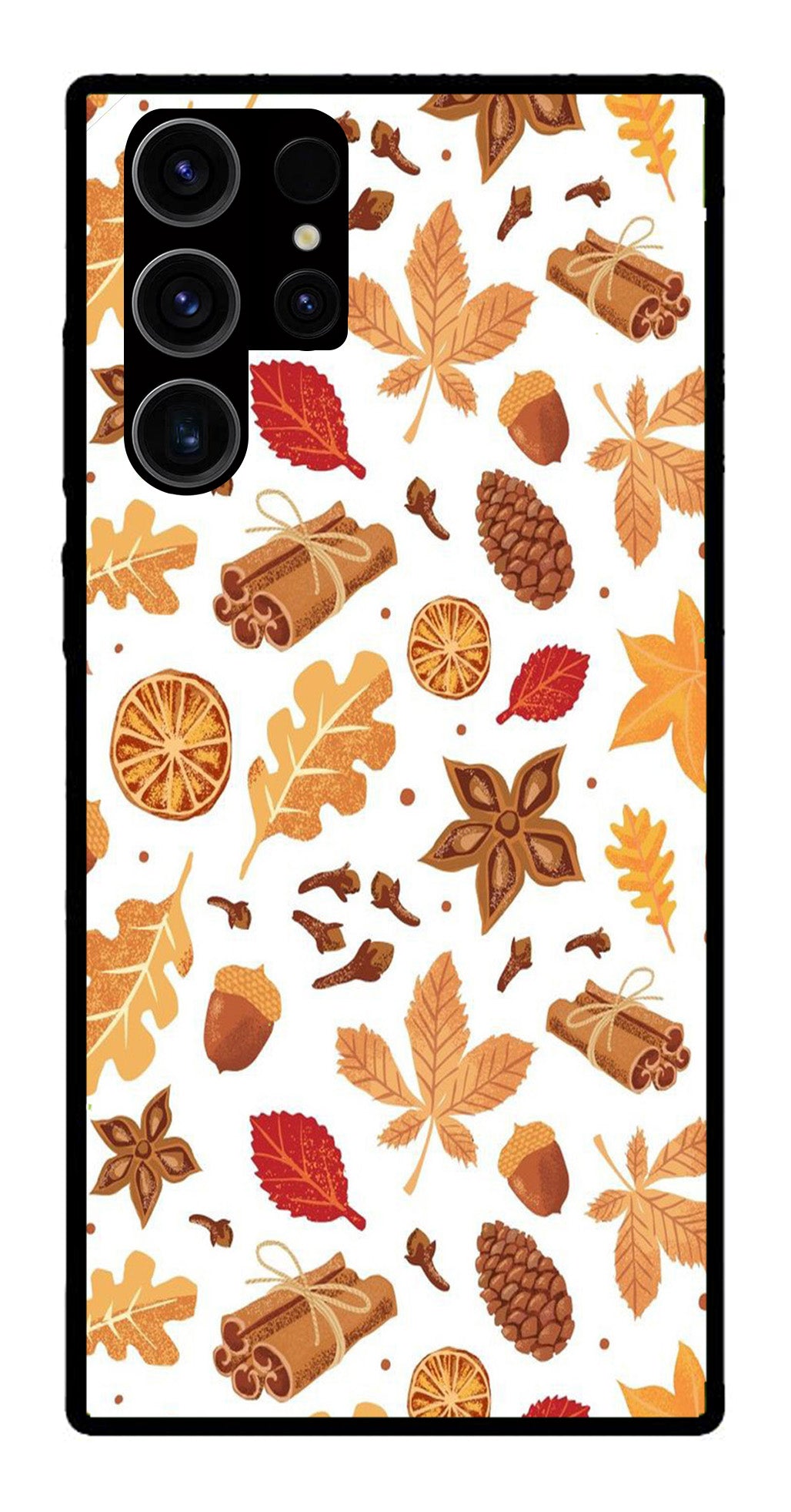 Autumn Leaf Metal Mobile Case for Samsung Galaxy S22 Ultra 5G   (Design No -19)