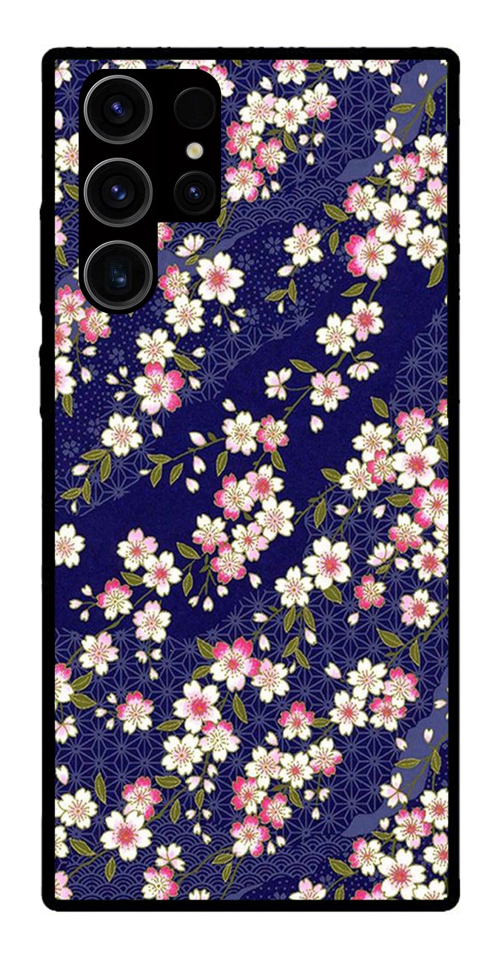 Flower Design Metal Mobile Case for Samsung Galaxy S22 Ultra 5G   (Design No -25)