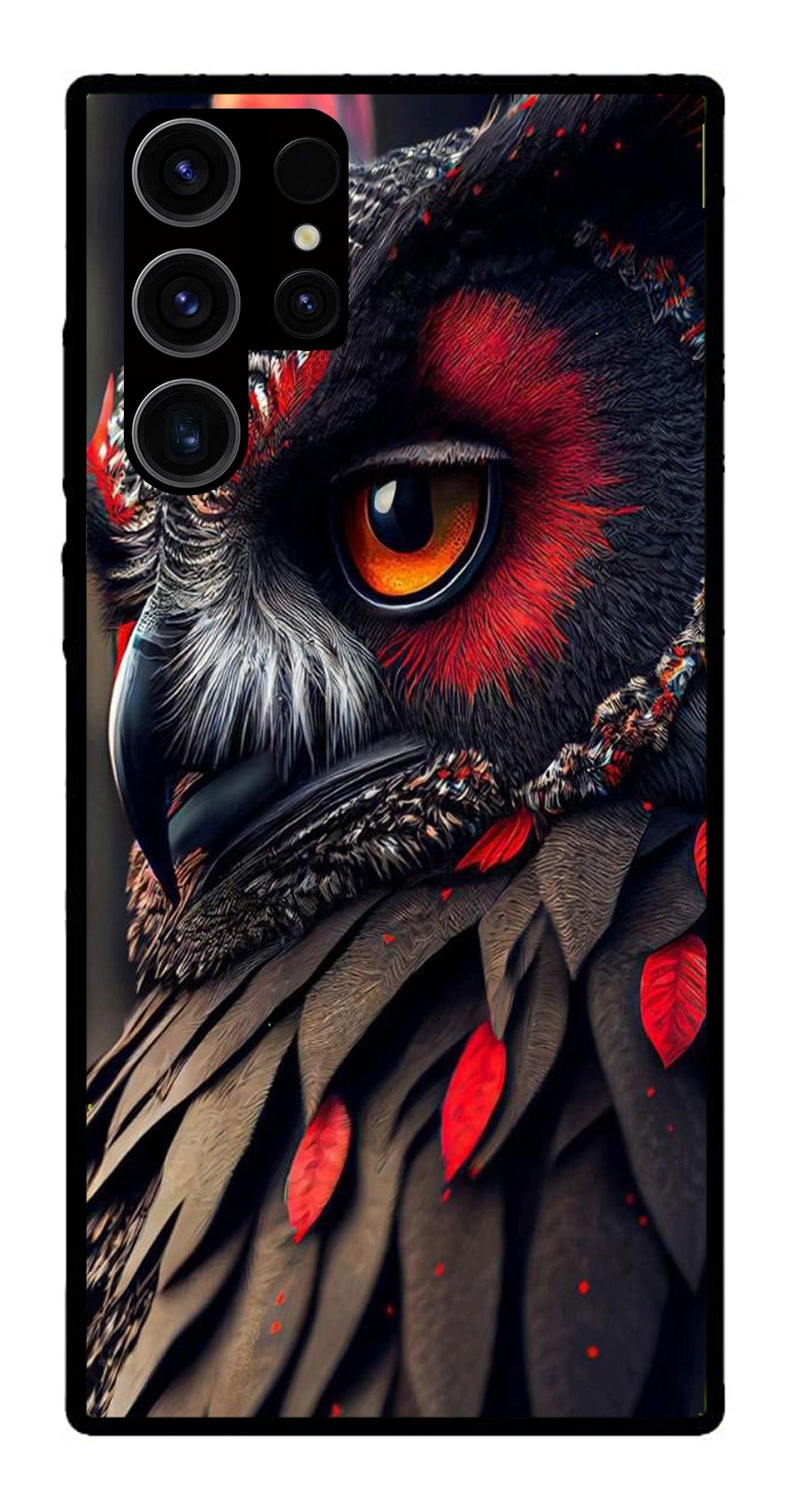 Owl Design Metal Mobile Case for Samsung Galaxy S22 Ultra 5G   (Design No -26)