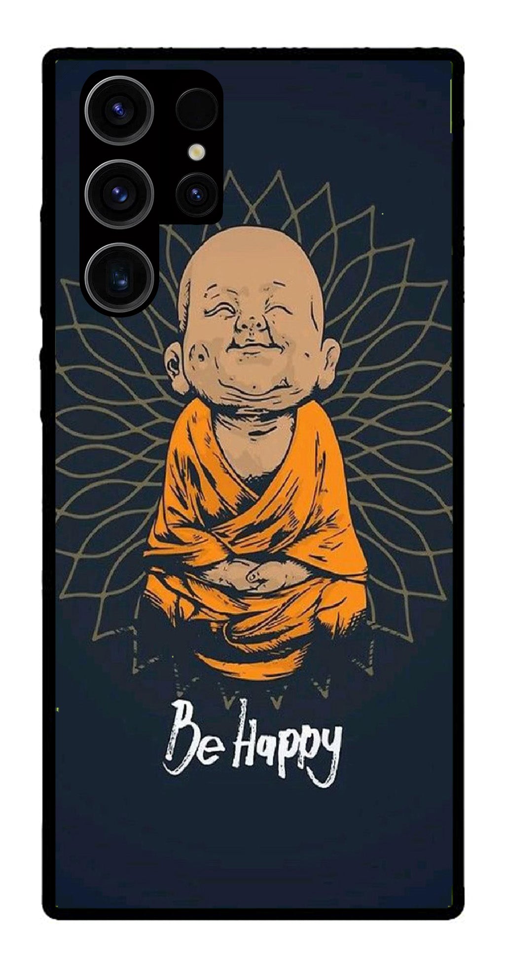 Be Happy Metal Mobile Case for Samsung Galaxy S22 Ultra 5G   (Design No -27)