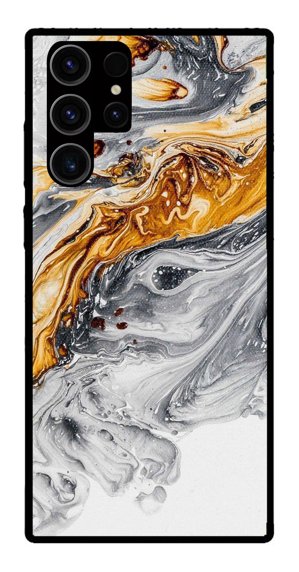 Marble Pattern Metal Mobile Case for Samsung Galaxy S22 Ultra 5G   (Design No -36)