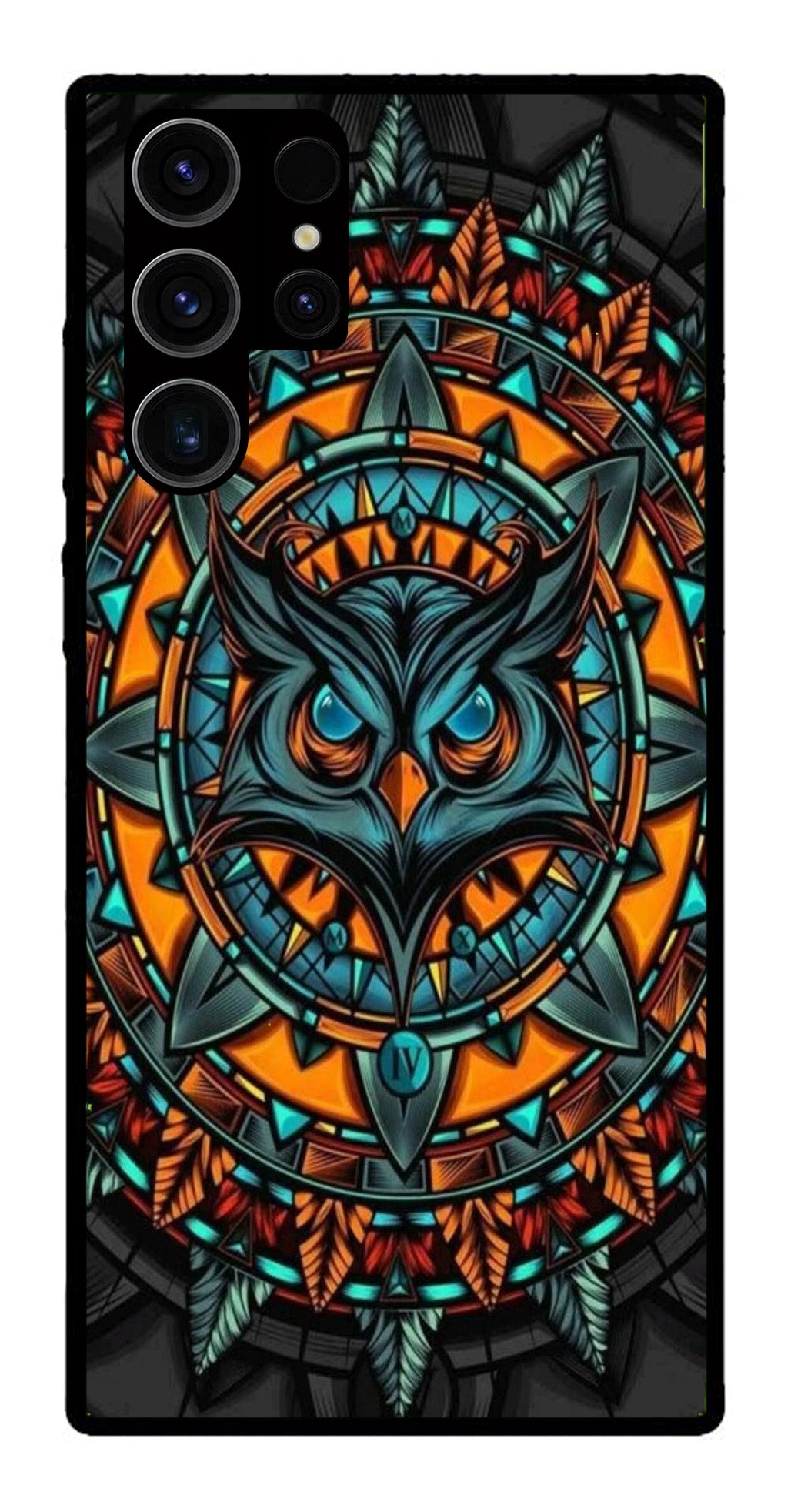 Owl Pattern Metal Mobile Case for Samsung Galaxy S22 Ultra 5G   (Design No -42)