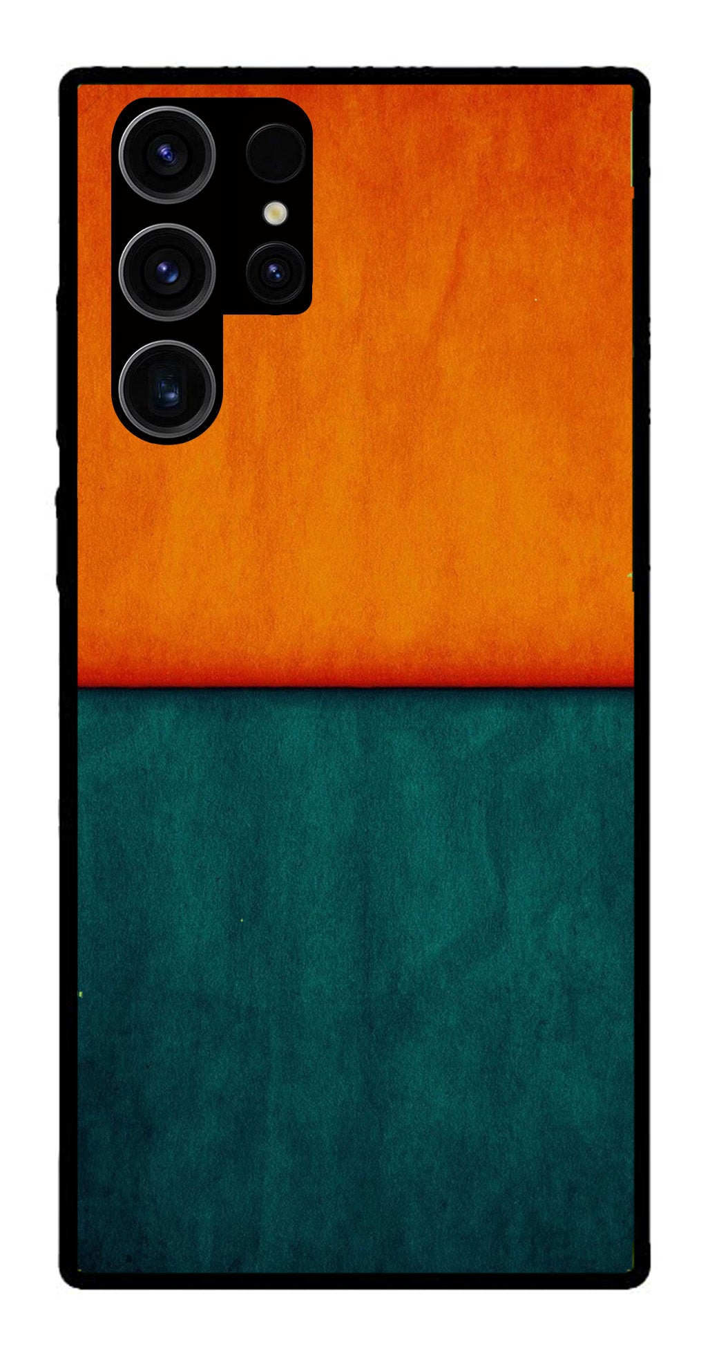 Orange Green Pattern Metal Mobile Case for Samsung Galaxy S22 Ultra 5G   (Design No -45)