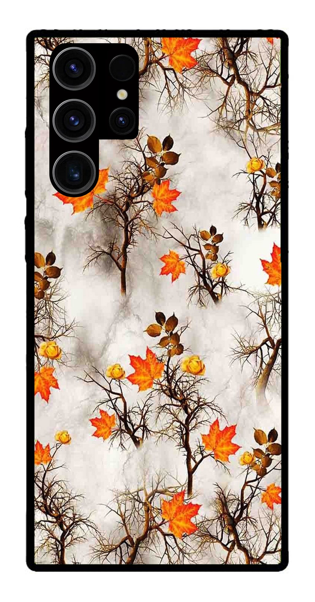 Autumn leaves Metal Mobile Case for Samsung Galaxy S22 Ultra 5G   (Design No -55)