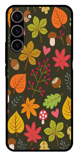 Leaves Design Metal Mobile Case for Samsung Galaxy S23 Plus 5G   (Design No -51)