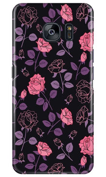 Rose Black Background Mobile Back Case for Samsung Galaxy S7 Edge (Design - 27)