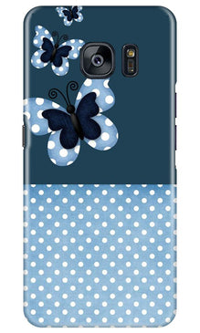 White dots Butterfly Mobile Back Case for Samsung Galaxy S7 Edge (Design - 31)