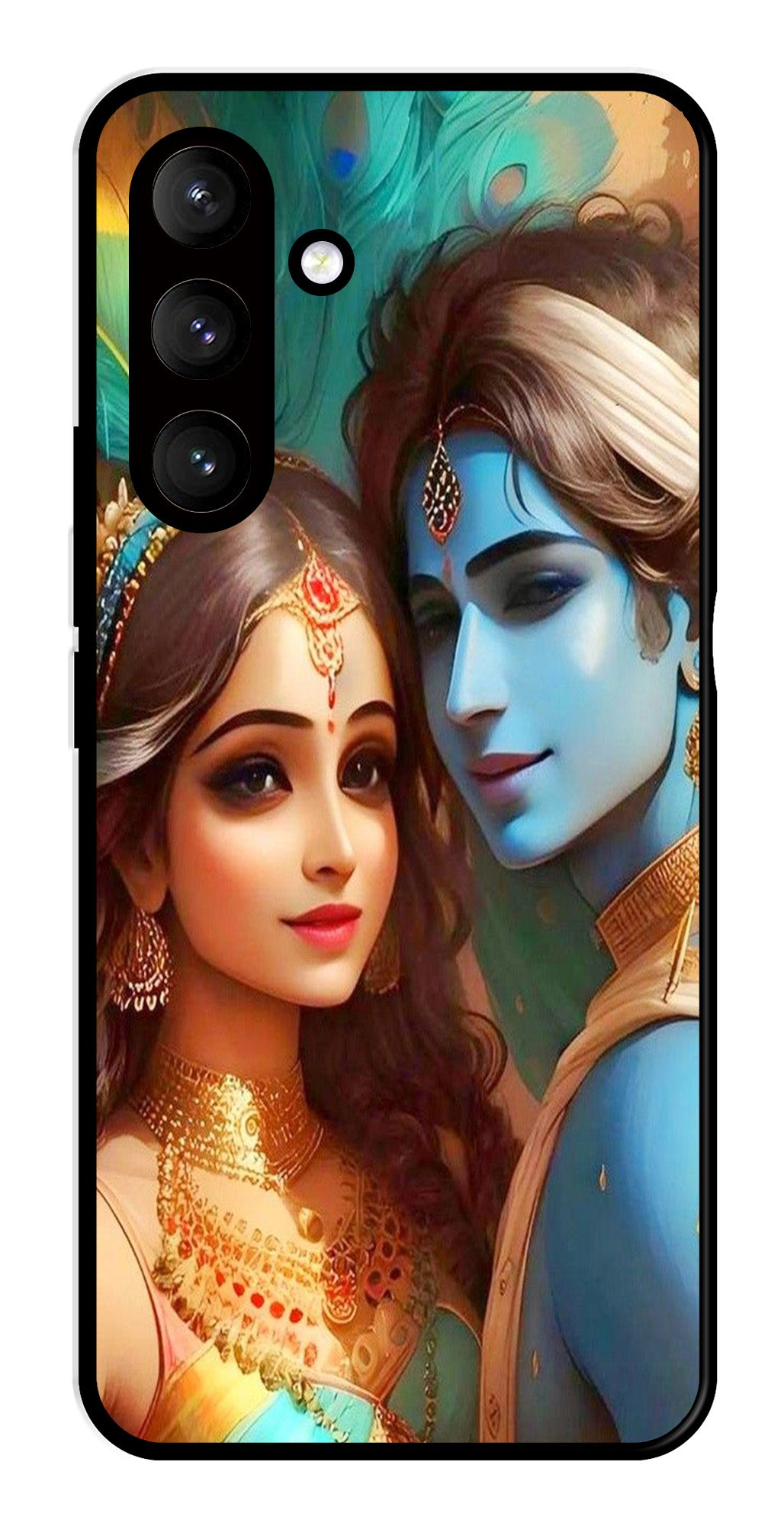 Lord Radha Krishna Metal Mobile Case for Samsung Galaxy S24 Plus 5G   (Design No -01)