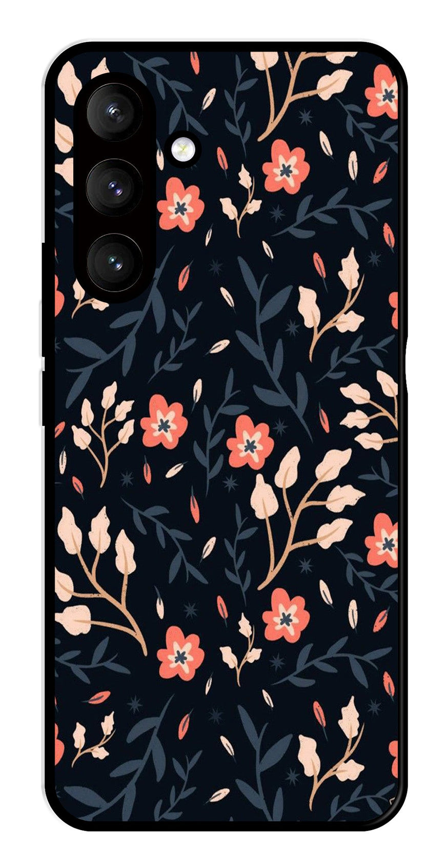 Floral Pattern Metal Mobile Case for Samsung Galaxy S24 Plus 5G   (Design No -10)