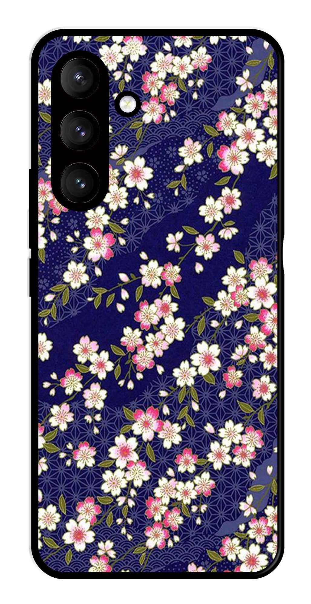 Flower Design Metal Mobile Case for Samsung Galaxy S24 Plus 5G   (Design No -25)