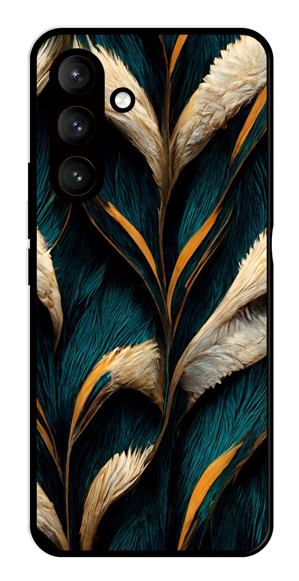 Feathers Metal Mobile Case for Samsung Galaxy S24 Plus 5G   (Design No -30)