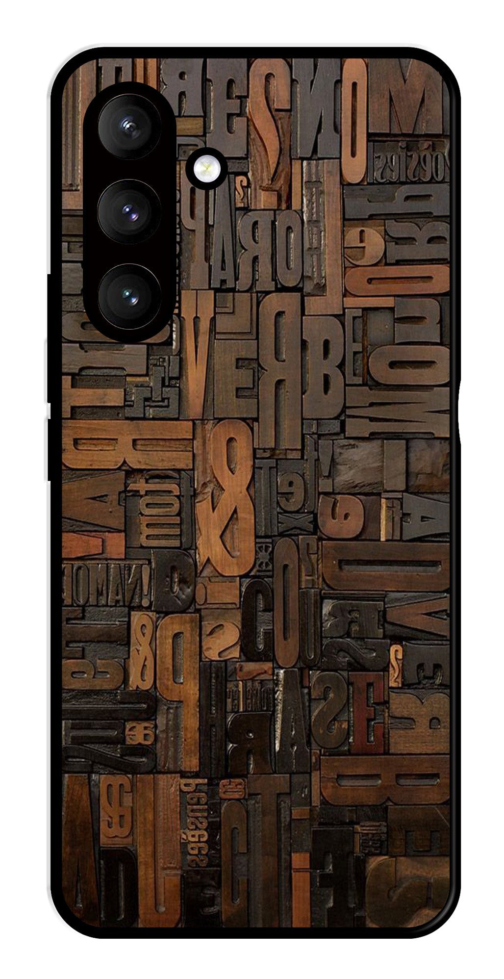 Alphabets Metal Mobile Case for Samsung Galaxy S24 Plus 5G   (Design No -32)