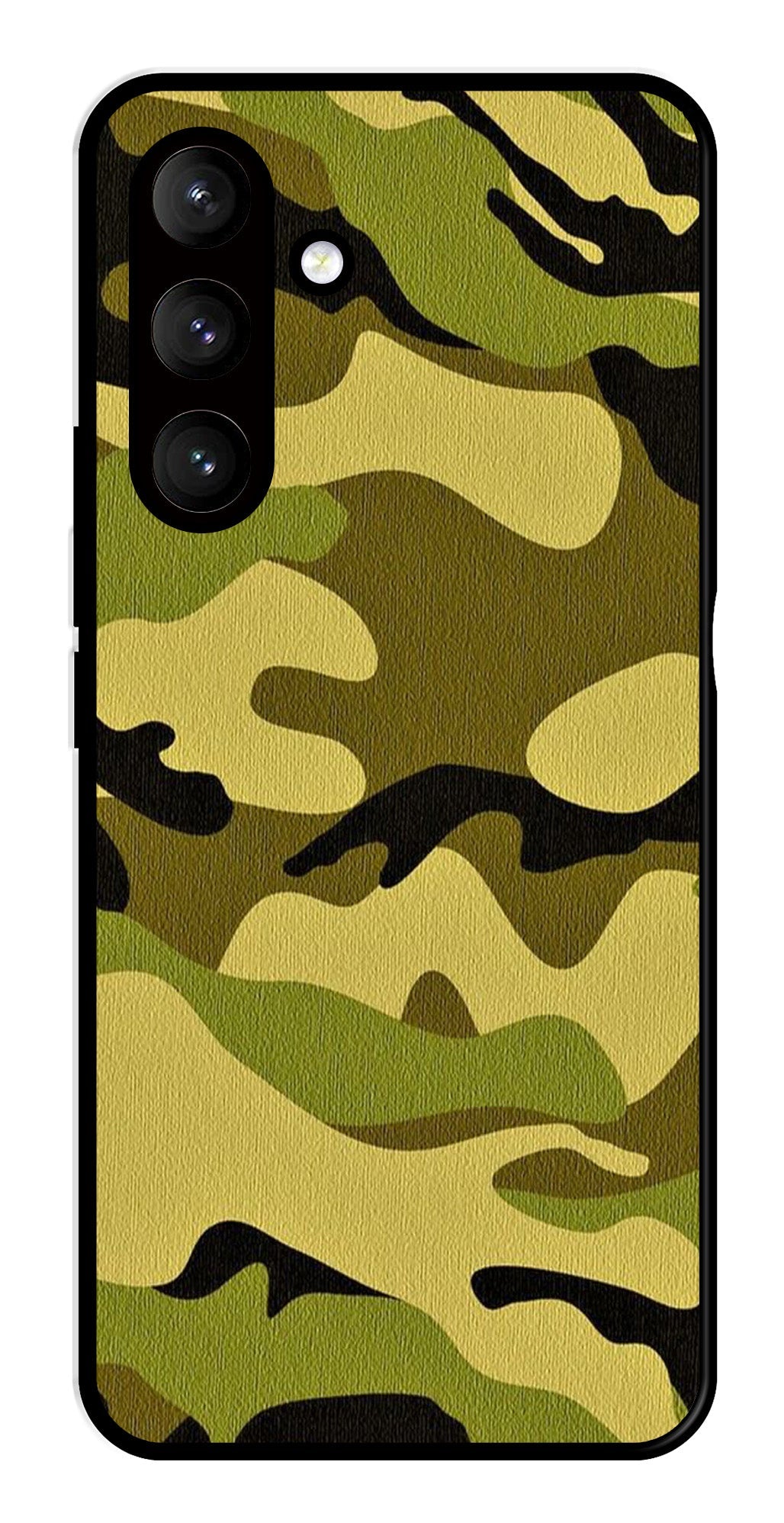 Army Pattern Metal Mobile Case for Samsung Galaxy S24 Plus 5G   (Design No -35)