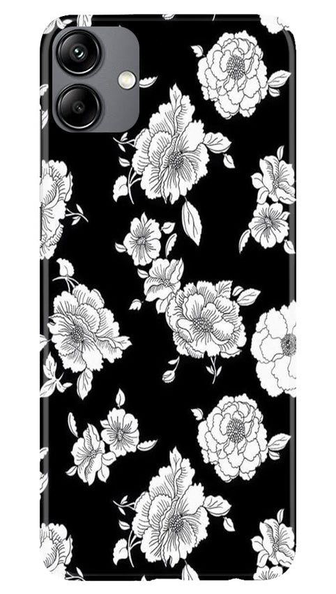 White flowers Black Background Case for Samsung Galaxy M04