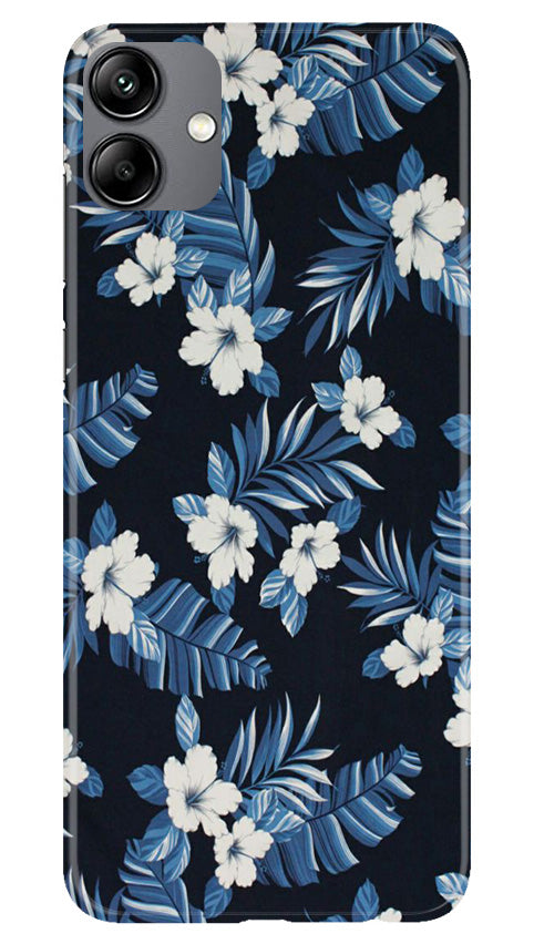 White flowers Blue Background2 Case for Samsung Galaxy M04