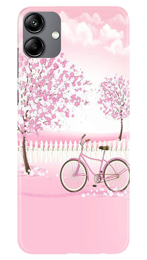 Pink Flowers Cycle Case for Samsung Galaxy A04  (Design - 102)