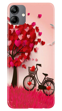 Red Heart Cycle Mobile Back Case for Samsung Galaxy A04 (Design - 191)