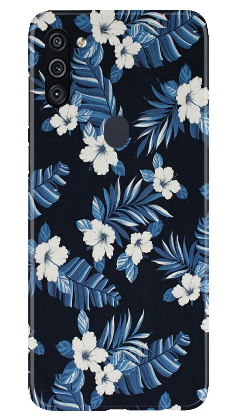 White flowers Blue Background2 Case for Samsung Galaxy A11