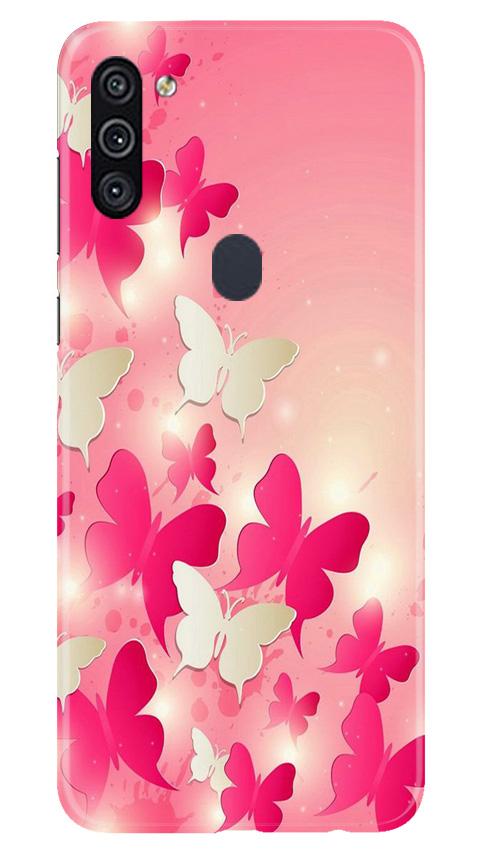 White Pick Butterflies Case for Samsung Galaxy A11