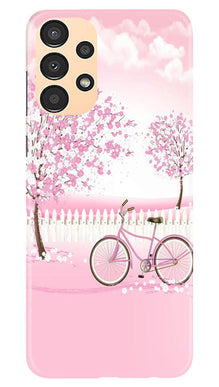 Pink Flowers Cycle Mobile Back Case for Samsung Galaxy A13  (Design - 102)