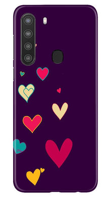 Purple Background Mobile Back Case for Samsung Galaxy A21  (Design - 107)