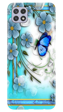 Blue Butterfly Mobile Back Case for Samsung Galaxy A22 (Design - 21)