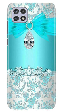 Shinny Blue Background Mobile Back Case for Samsung Galaxy A22 (Design - 32)