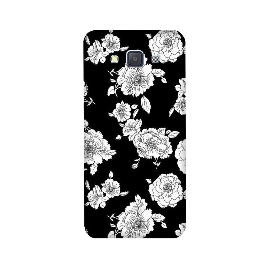 White flowers Black Background Case for Galaxy E5