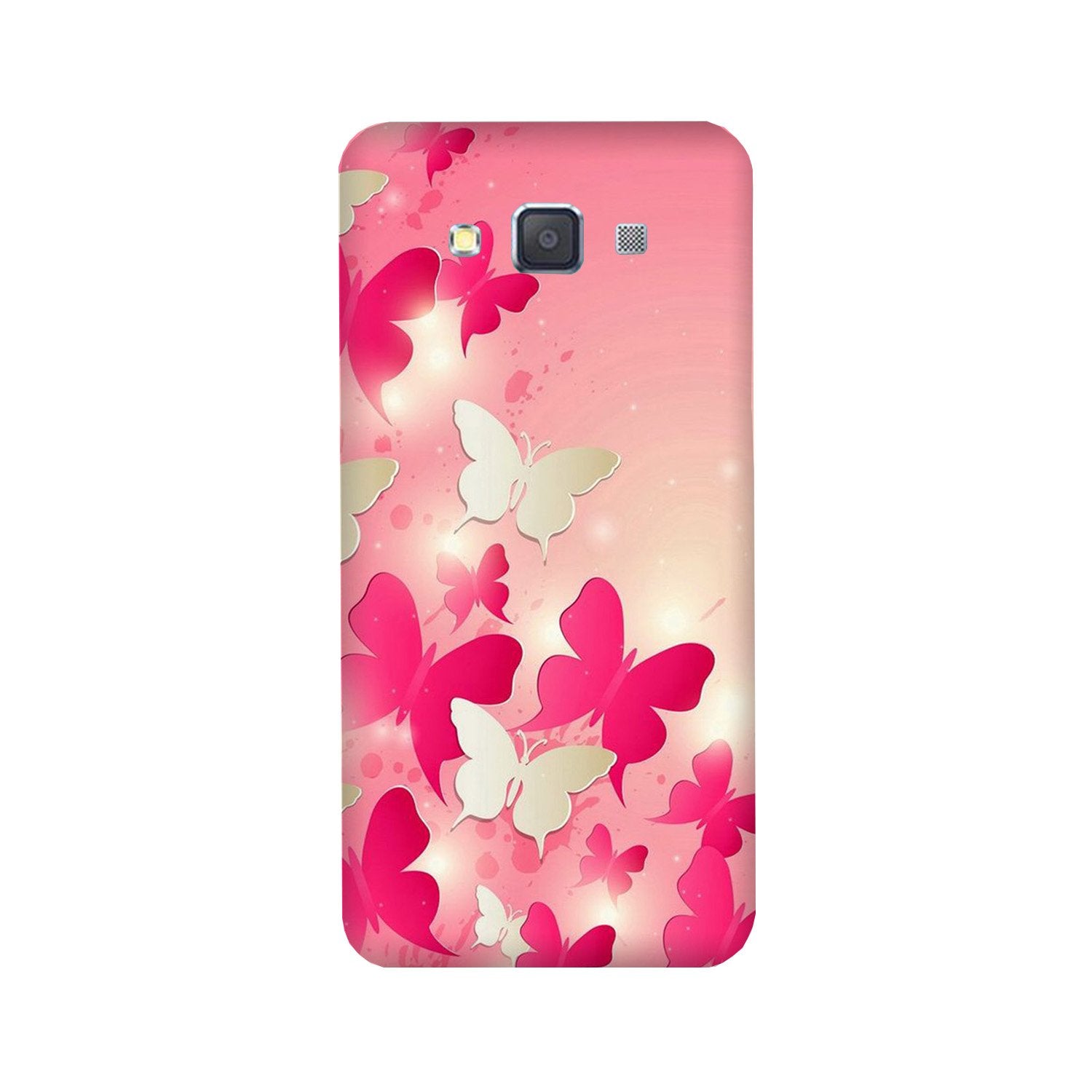 White Pick Butterflies Case for Galaxy E5