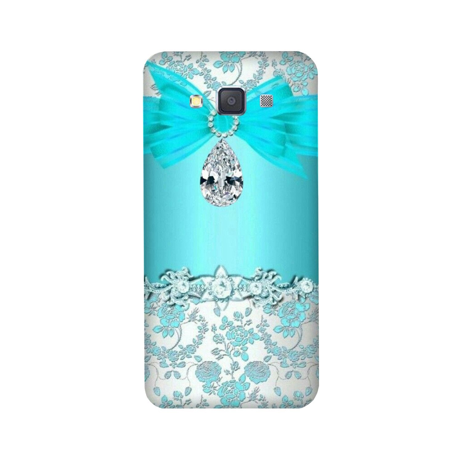 Shinny Blue Background Case for Galaxy E5