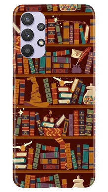 Book Shelf Mobile Back Case for Samsung Galaxy A32 (Design - 390)