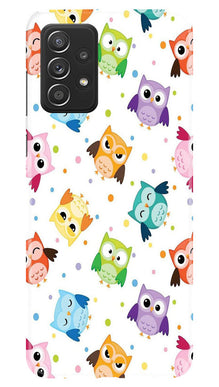 Owl Baground Pattern shore Mobile Back Case for Samsung Galaxy A73 5G (Design - 13)